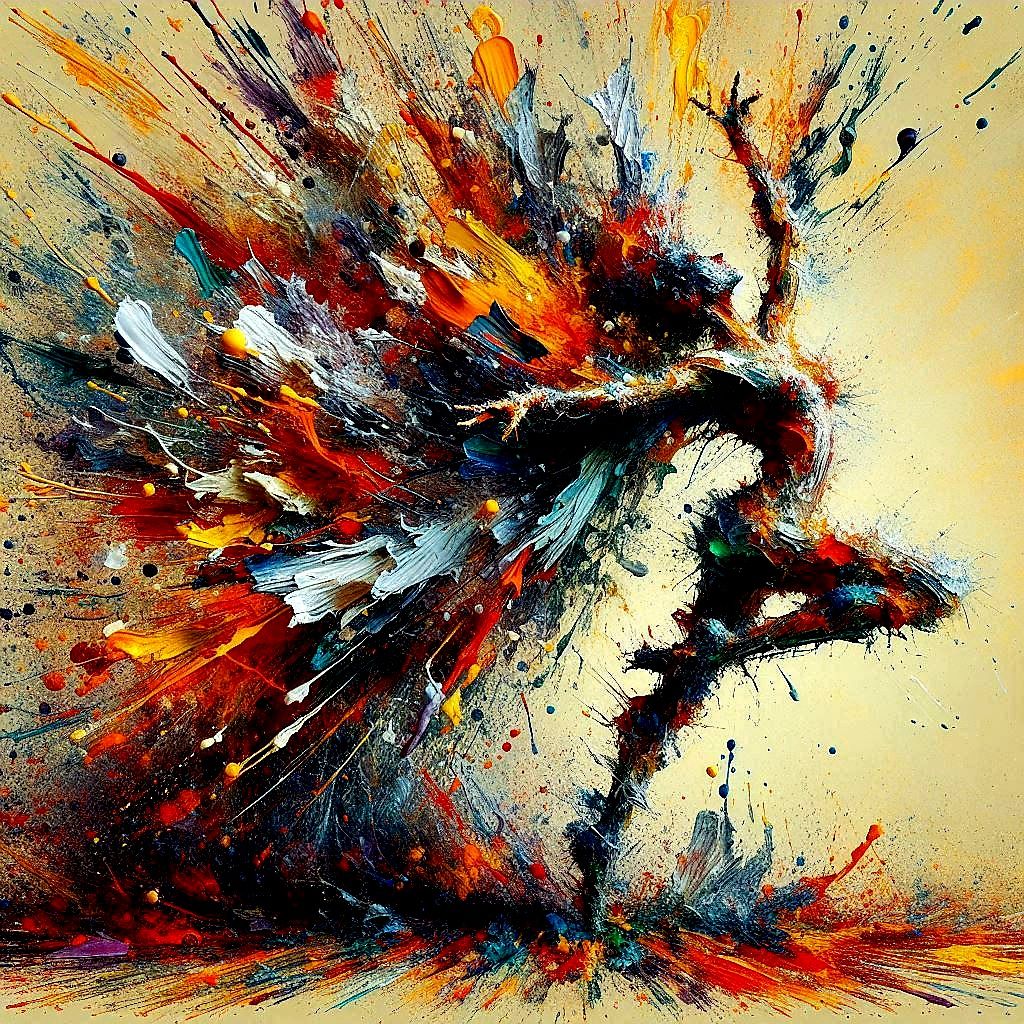 Impasto dancer. Abstract