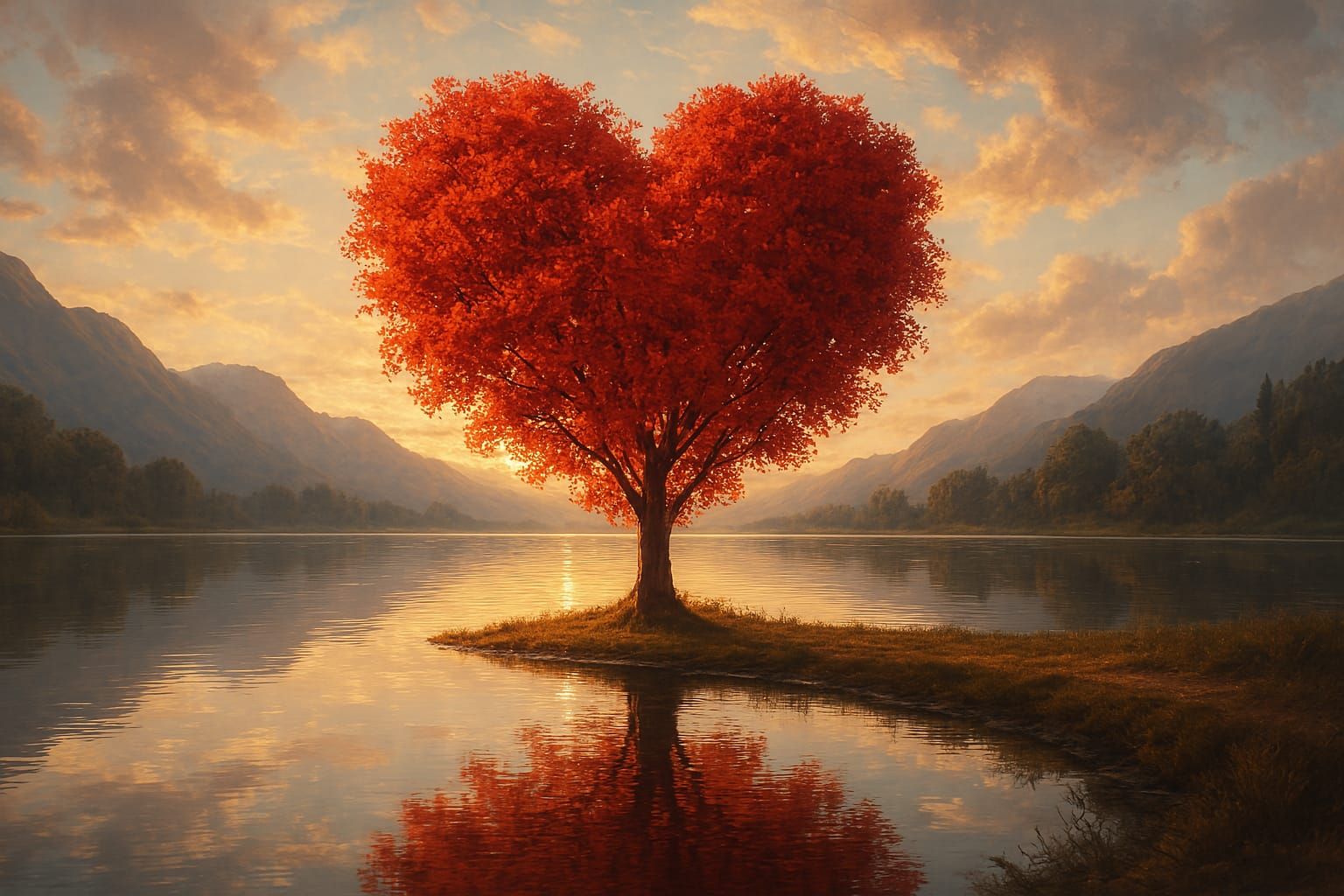 Heart-shaped tree