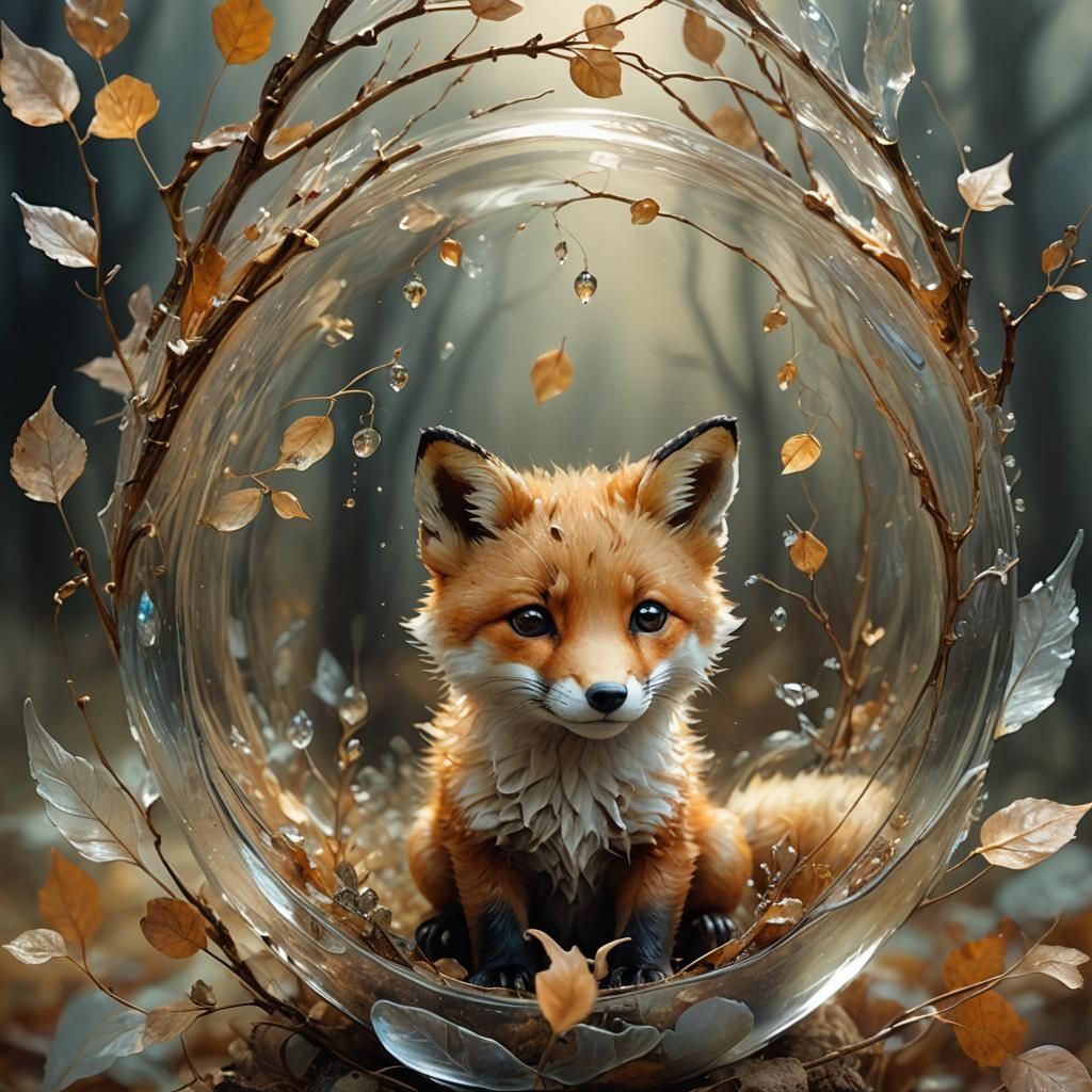  fox cub in autumn  by @Mapont