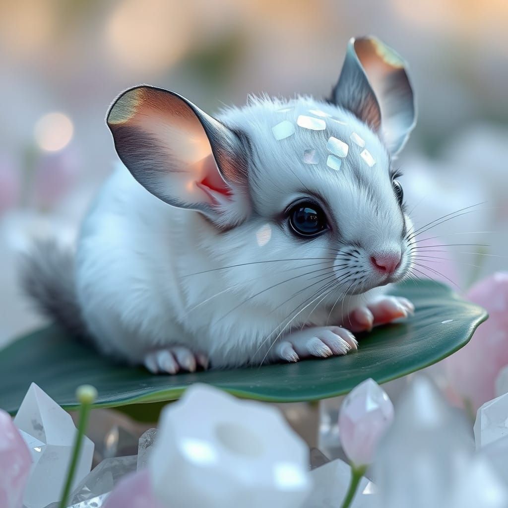 An enchanting baby chinchilla   by @Veils