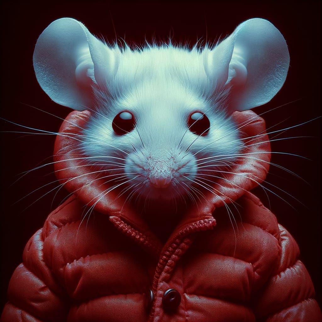 Mouse in red jacket
