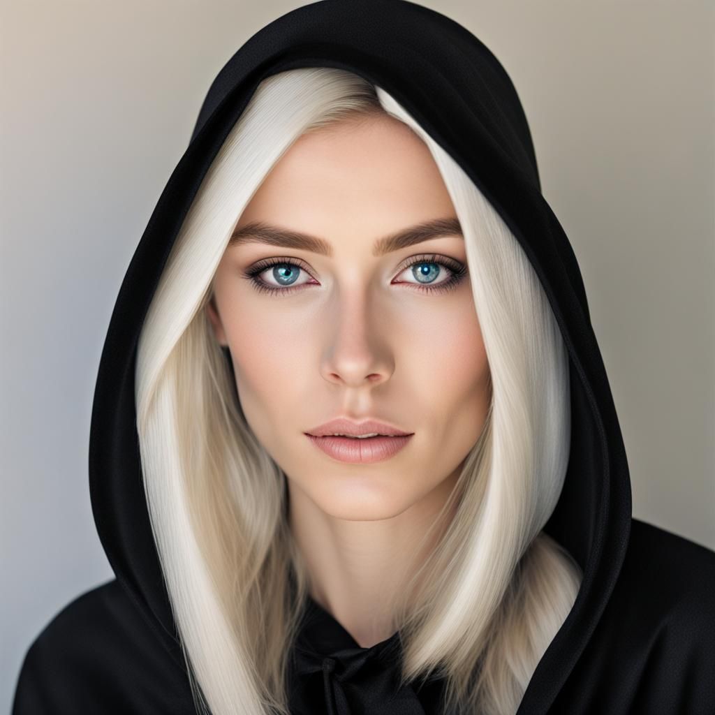 Woman in Diamond Hood, Blue Eyes