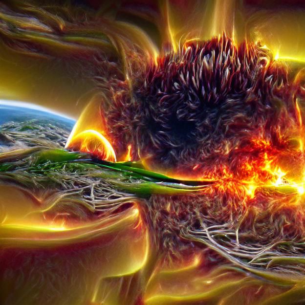 Solar flare hitting earth