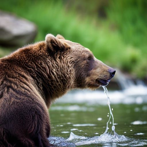 Brown bear fishing