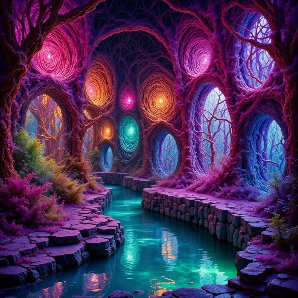 Installation Art organic <lora:Purples:1.0>