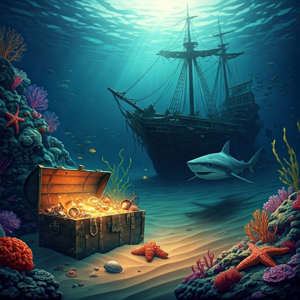 Underwater Treasure Chest Fantasy Concept Art
