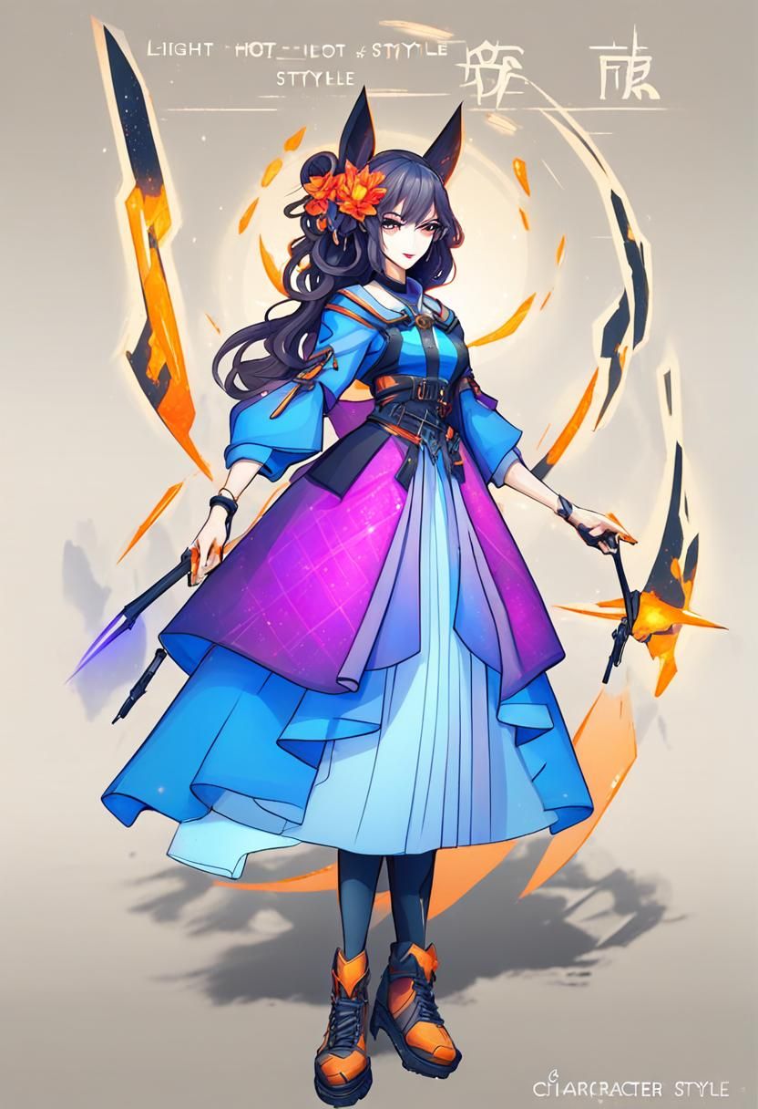 Light hot girl style monster girl character