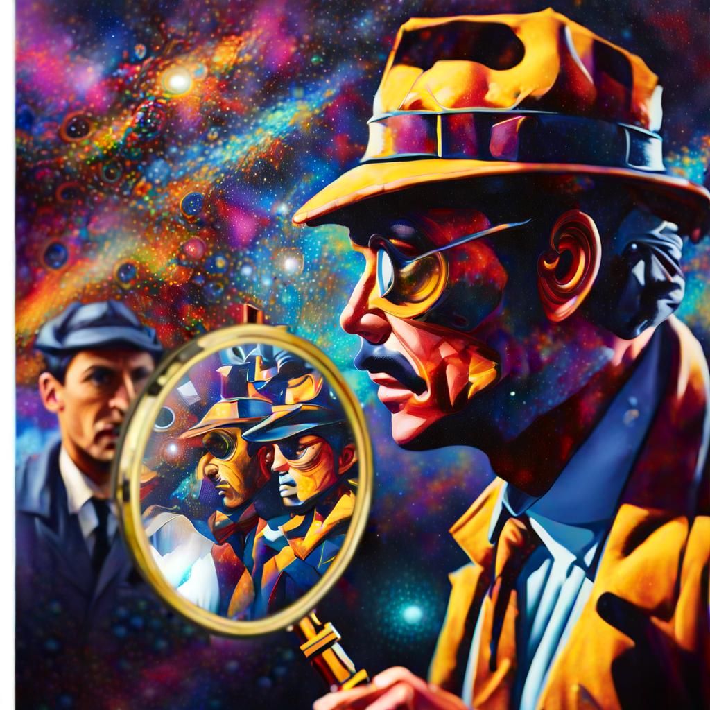 Detective Investigates Galactic Crime Scene in Splash Art St...