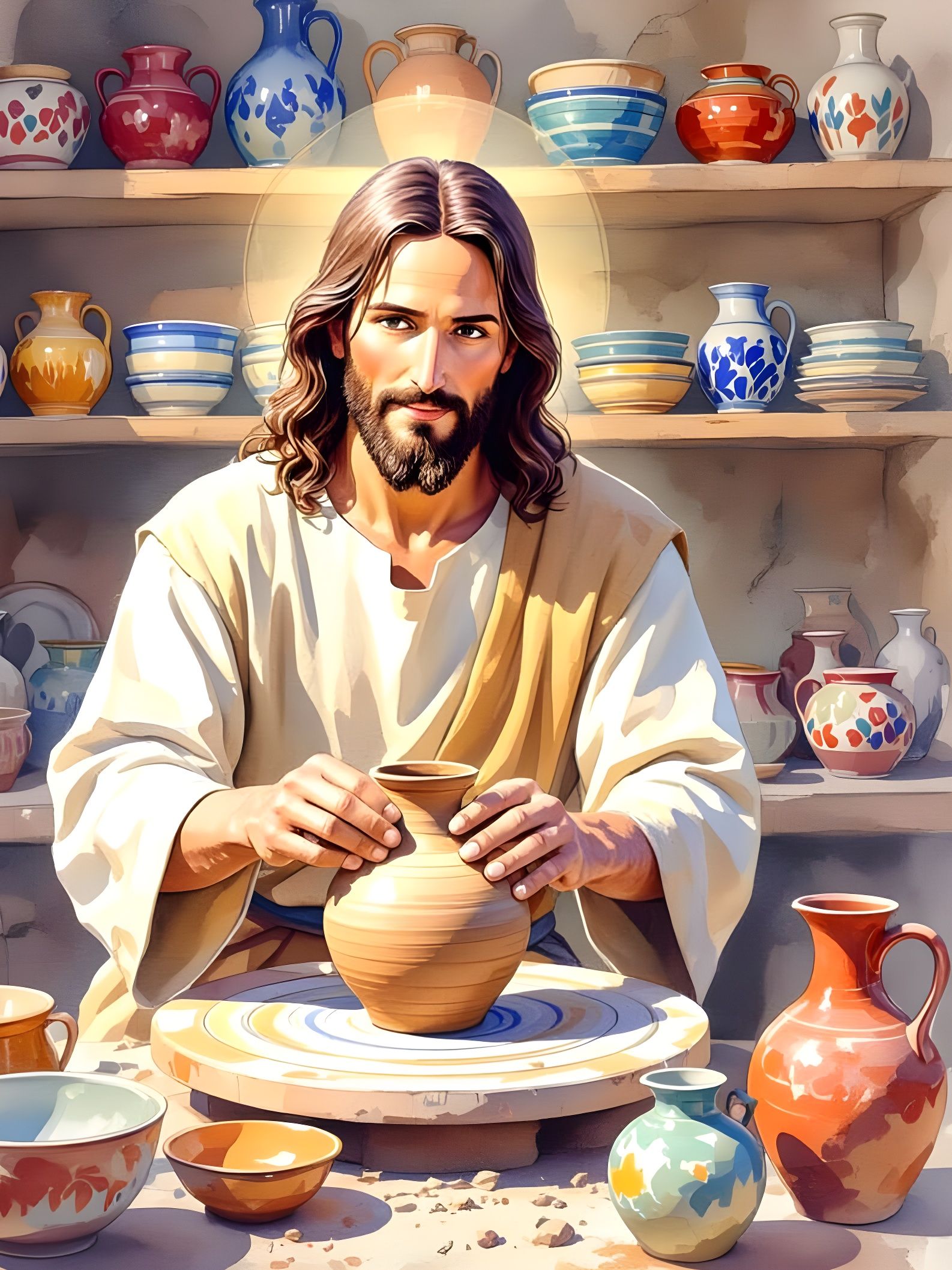  Jesus Christ the potter shaping clay into a masterpiece  by @Gary Murakami