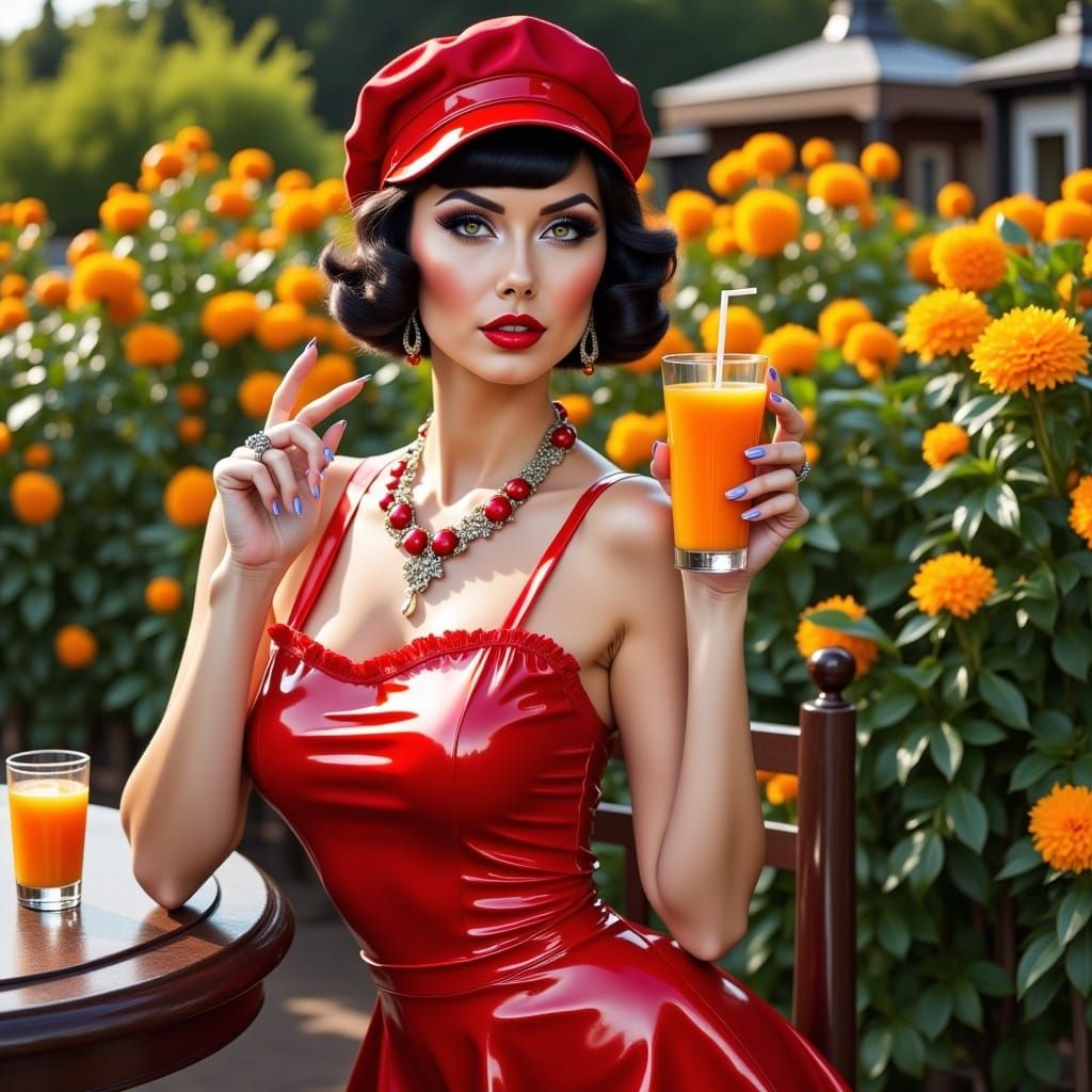 <lora:ShineLatexFlux:1.0> 