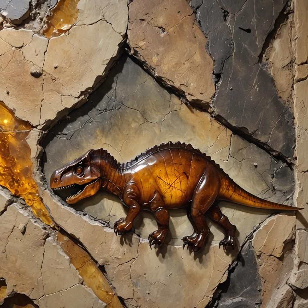 A Dinosaur Preserved in Amber - AI Generated Artwork - NightCafe Creator