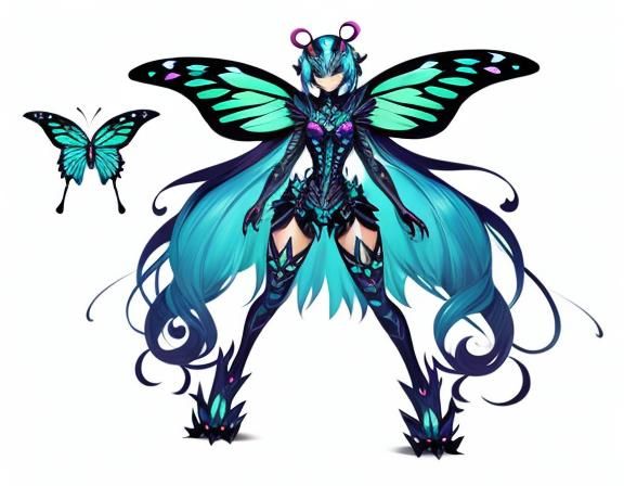 Light hot girl style butterfly theme monster character(cute ...