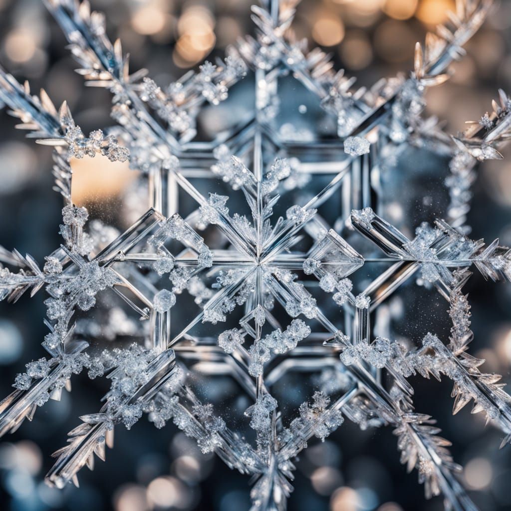 Shiny hexagonal ice crystal  by @undefined