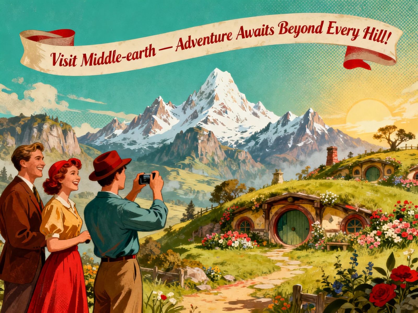 Retro poster - One Trip to Rule Them All  by @BM