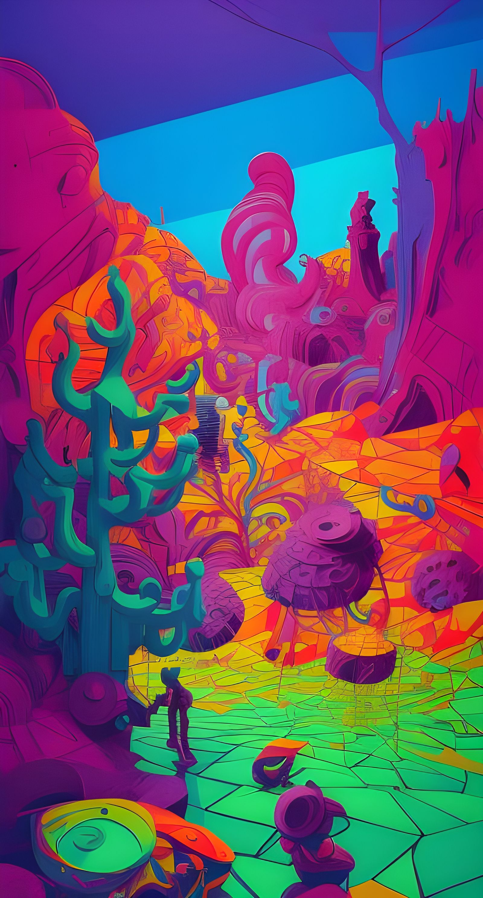 Psychedelic Landscape by Doctor Seuss and Escher