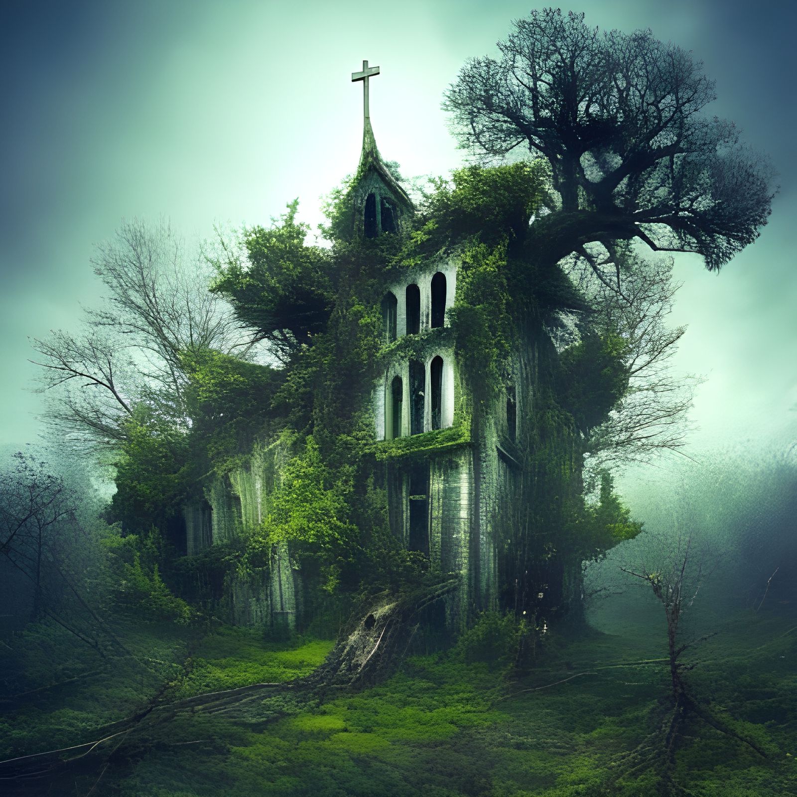 the cursed church  by @Krawuzzn