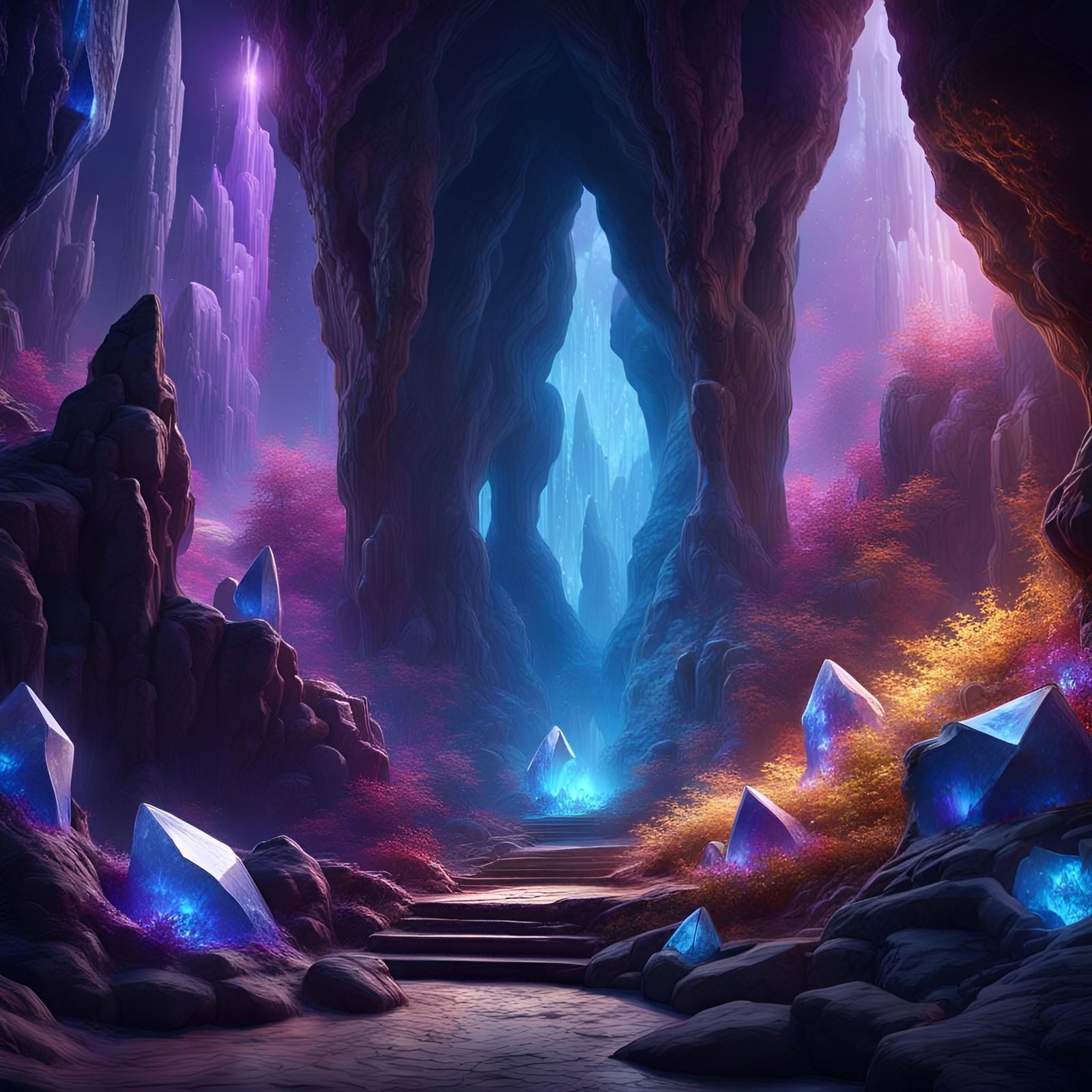 Crystal Caves of Dreahkle - AI Generated Artwork - NightCafe Creator