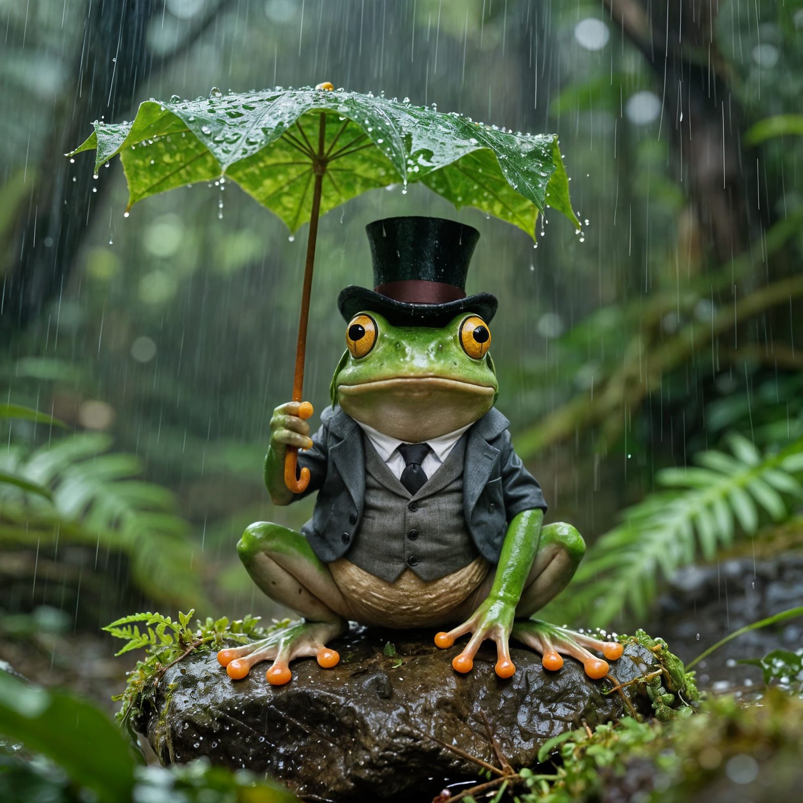 A gentlefrog under the rain  by @BM