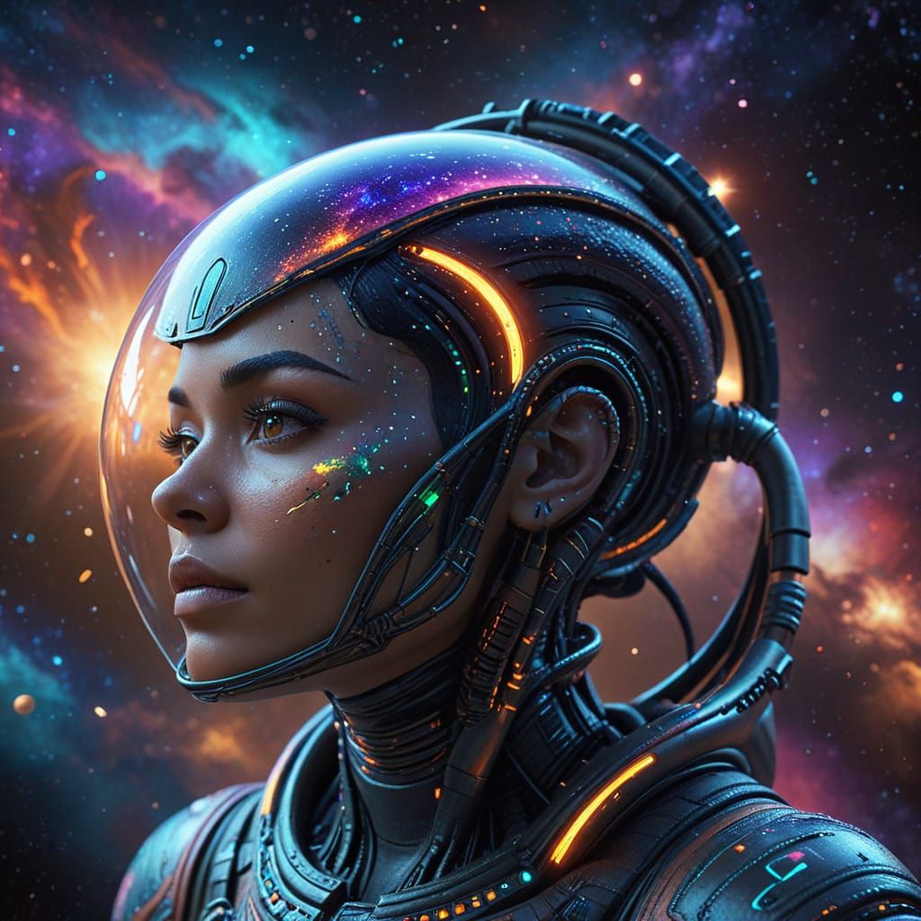 Cosmic Goddess with Iridescent Markings