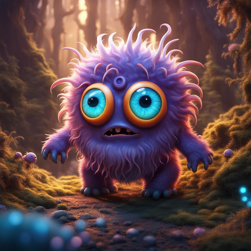 Cute purple monster - AI Generated Artwork - NightCafe Creator