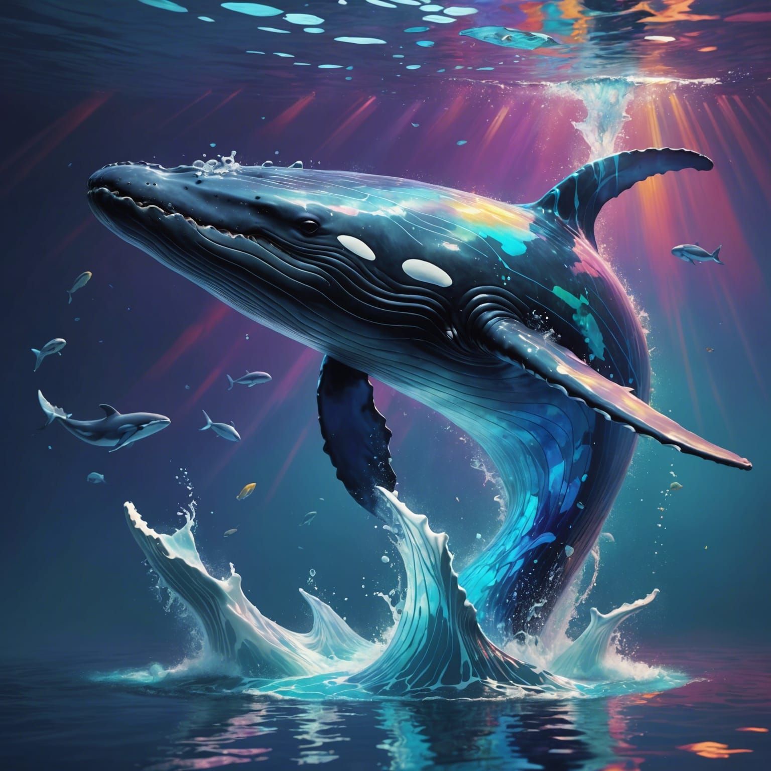 Mother whale and her calf