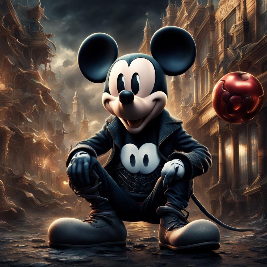 Mickey Mouse with Venom's face - AI Generated Artwork - NightCafe Creator