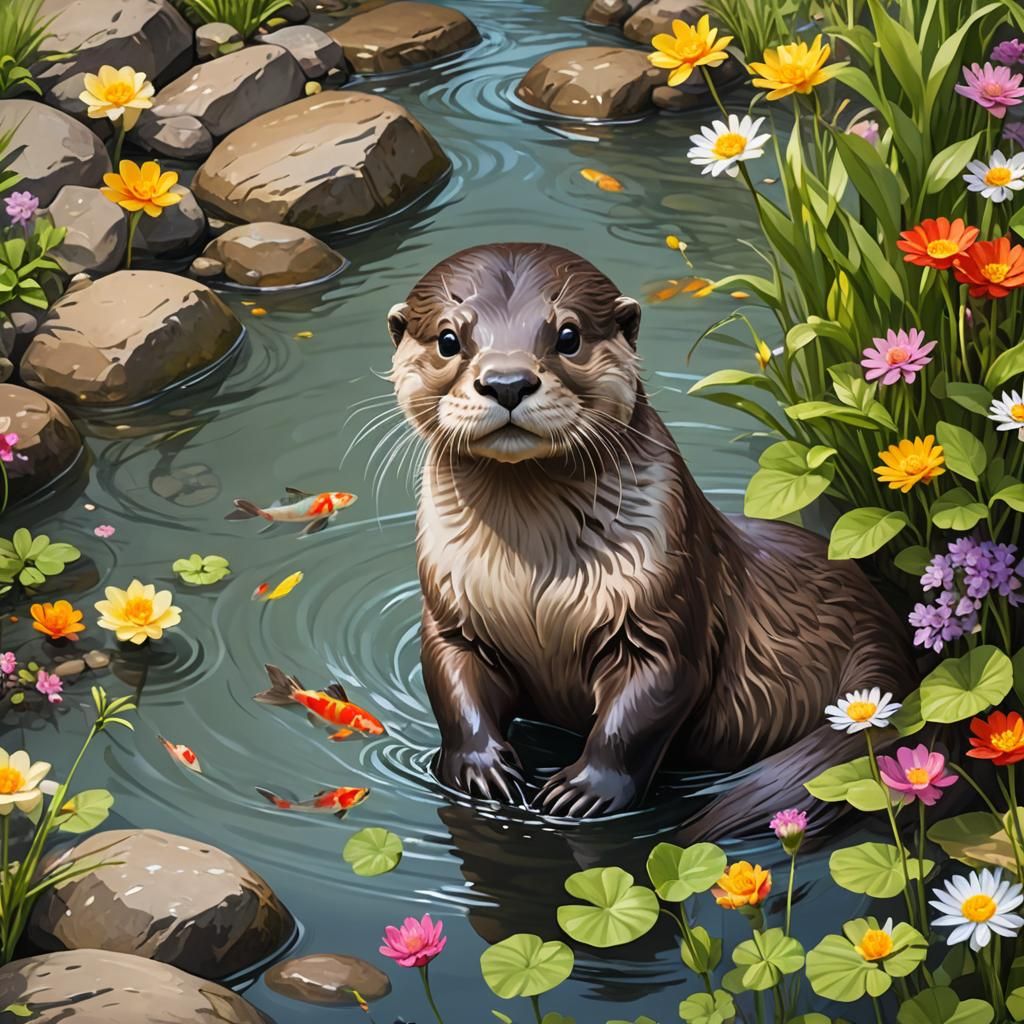 Otter's lunch time  by @99