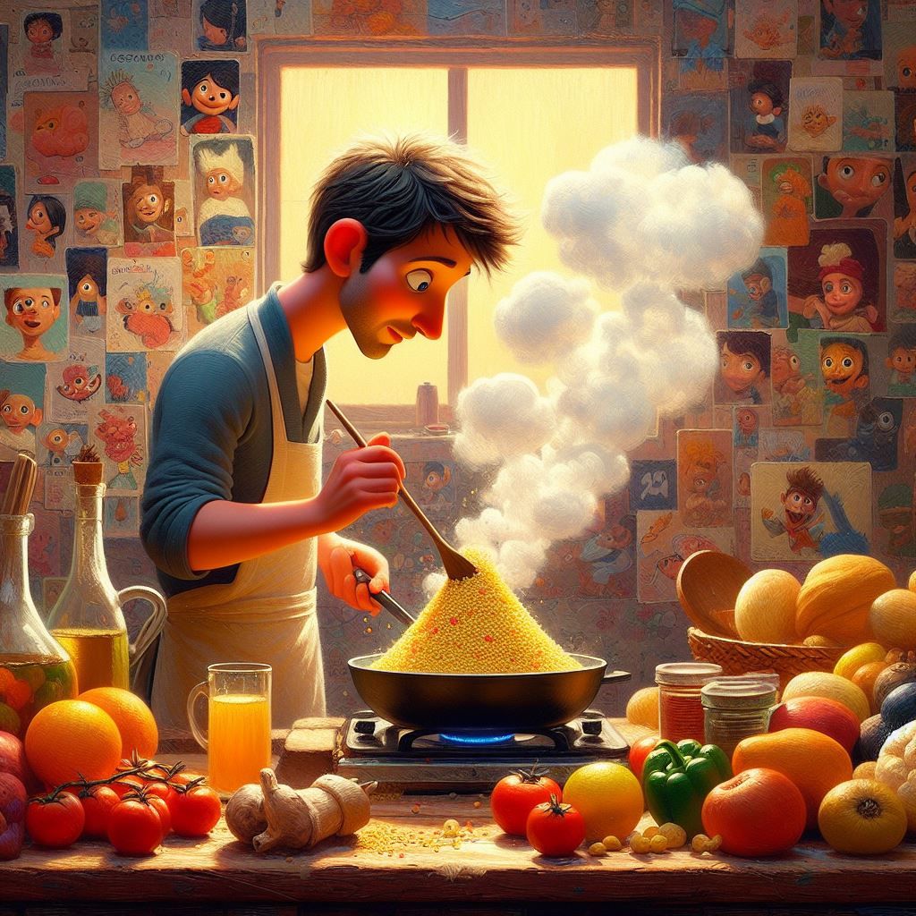 Pourquoi faut-il toujours que ce moi qui prépare la graine de couscous ???  ....