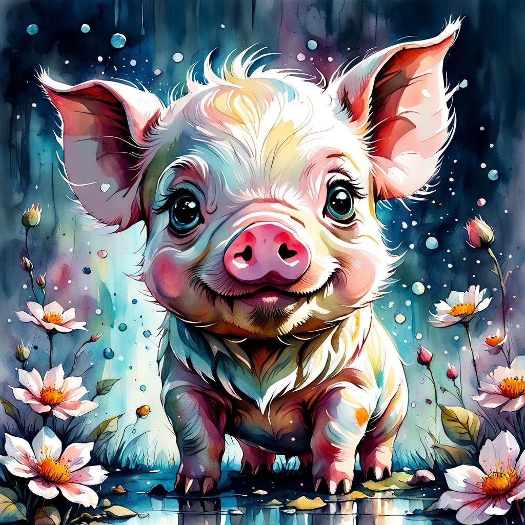 Baby piggy  by @Phelodivia