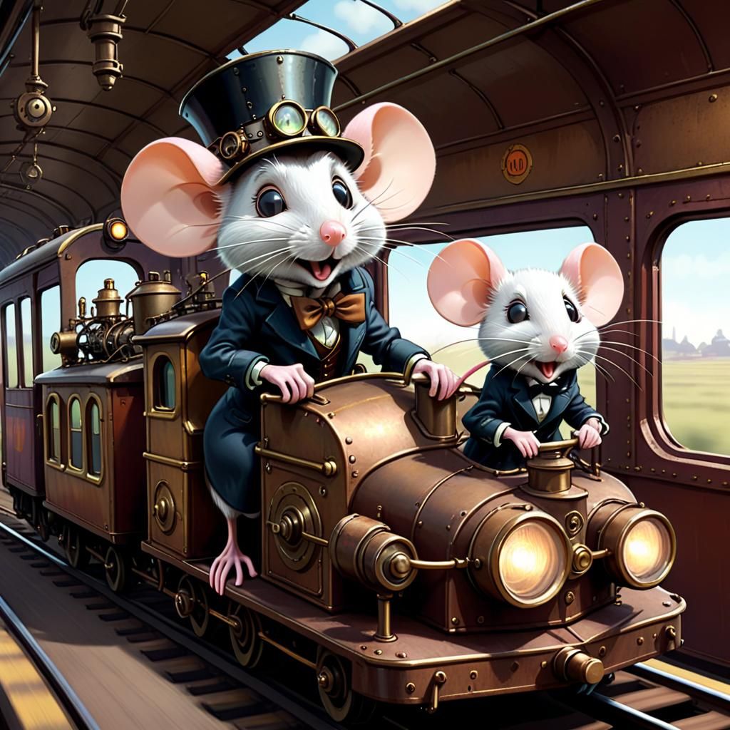 (An Anthropomorphic train-driving mice:1.3). Hanna-Barbera s...