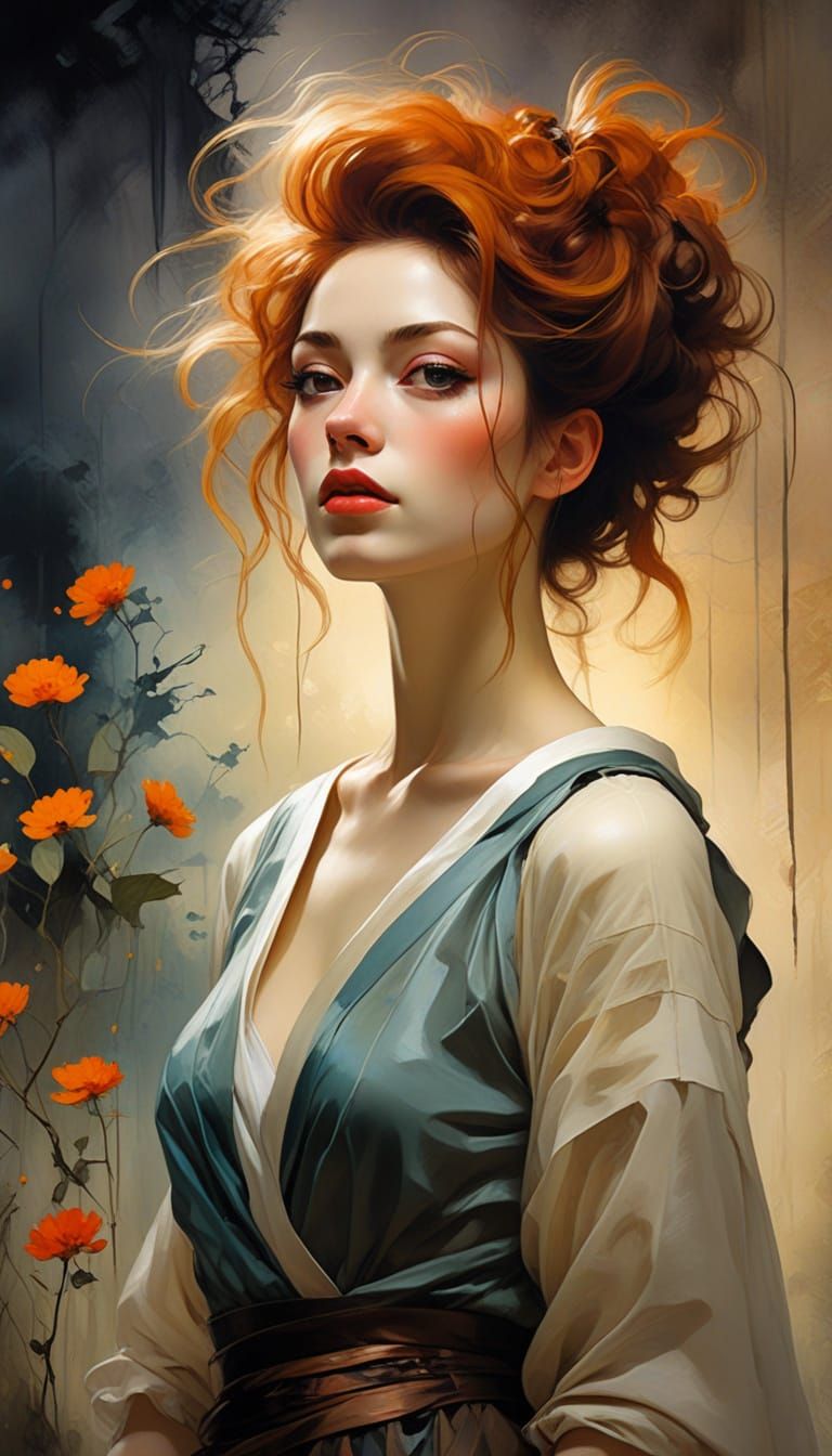 Enchanting Japanese Beauty in a Dreamlike Moonlit Garden