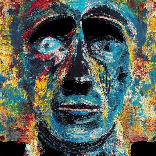 Face in oil pastels