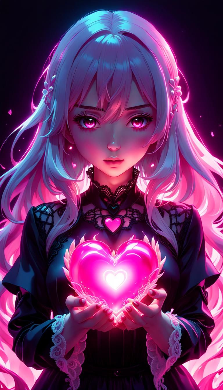 My pink heart  by @Skullvia