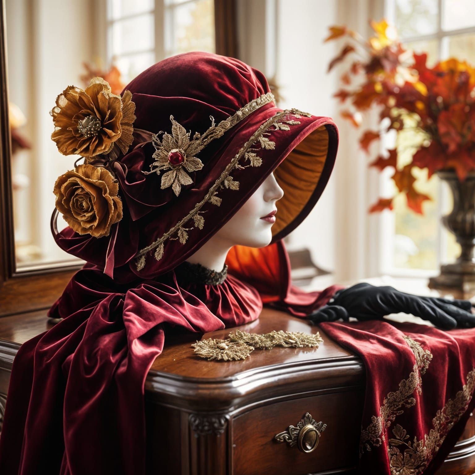 velour autumn hat
