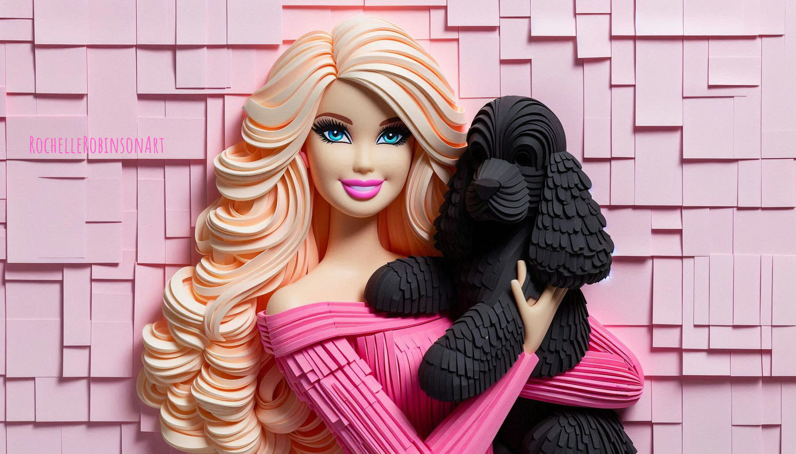 Barbie and Mel - Paper Art