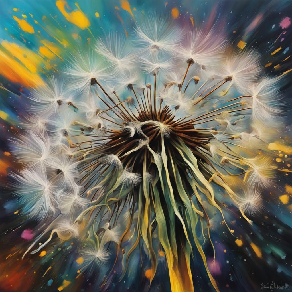 dandelion in summer breeze