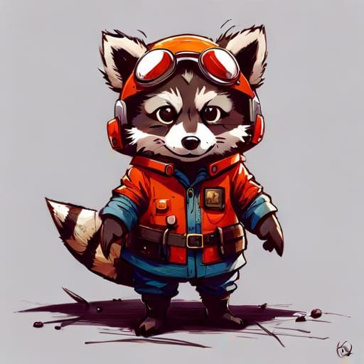 Pilot Raccoon - AI Generated Artwork - NightCafe Creator