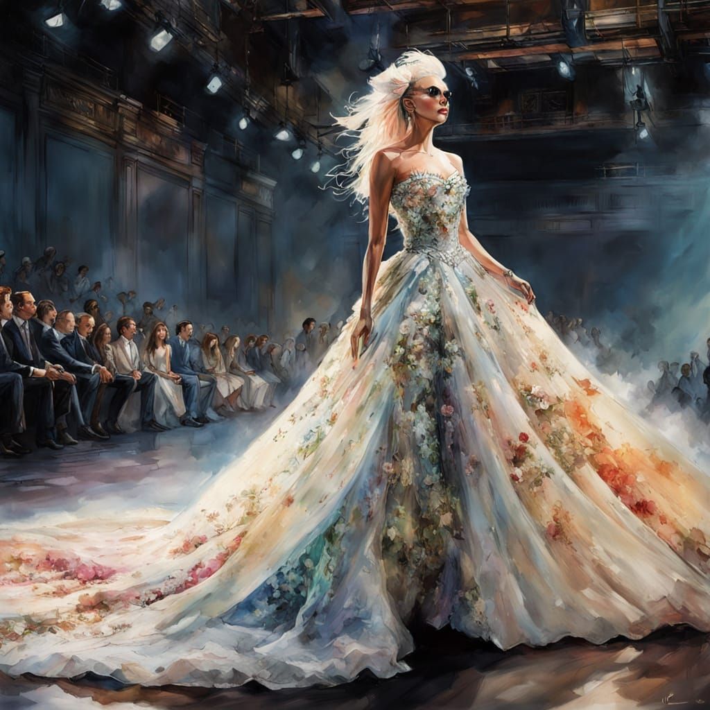 Modeling for a wedding dress designer  by @CarineVP