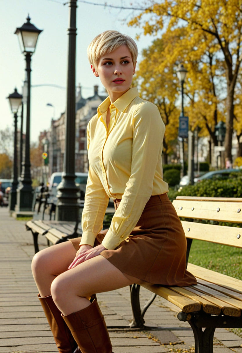 Robyn on bench at city park