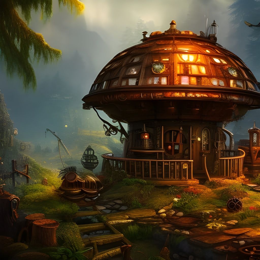 steampunk mushroom house