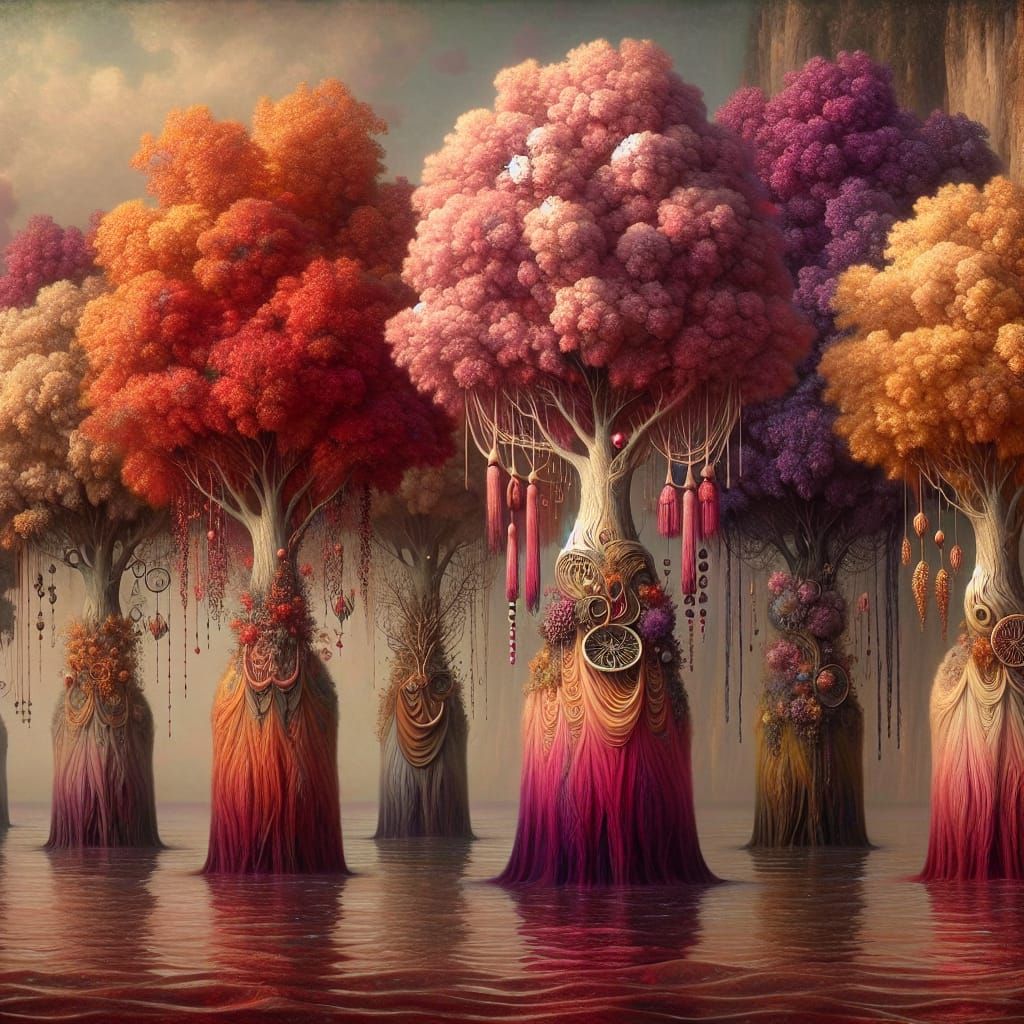 a row of trees   by @Kc