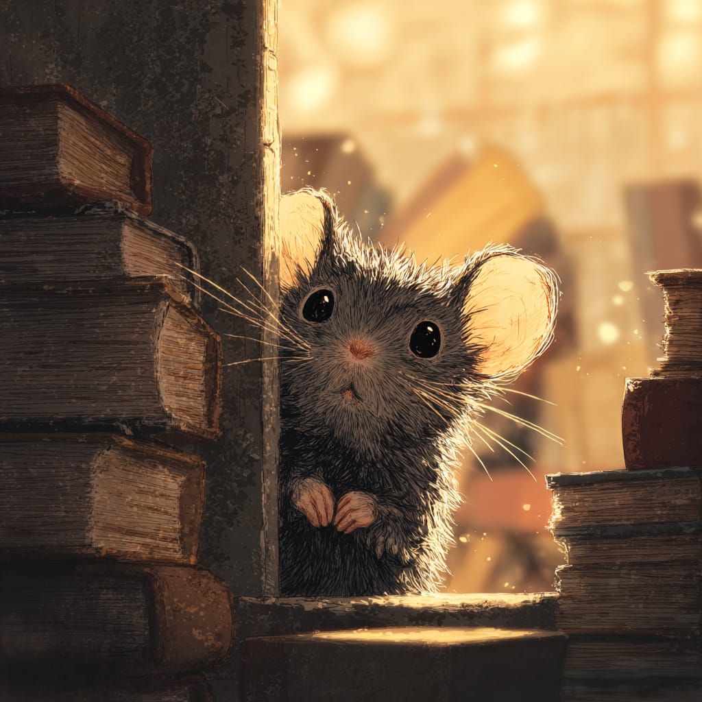 Shy Field Mouse Peeking Charm