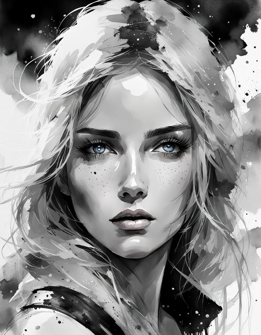 B&W Portrait - AI Generated Artwork - NightCafe Creator