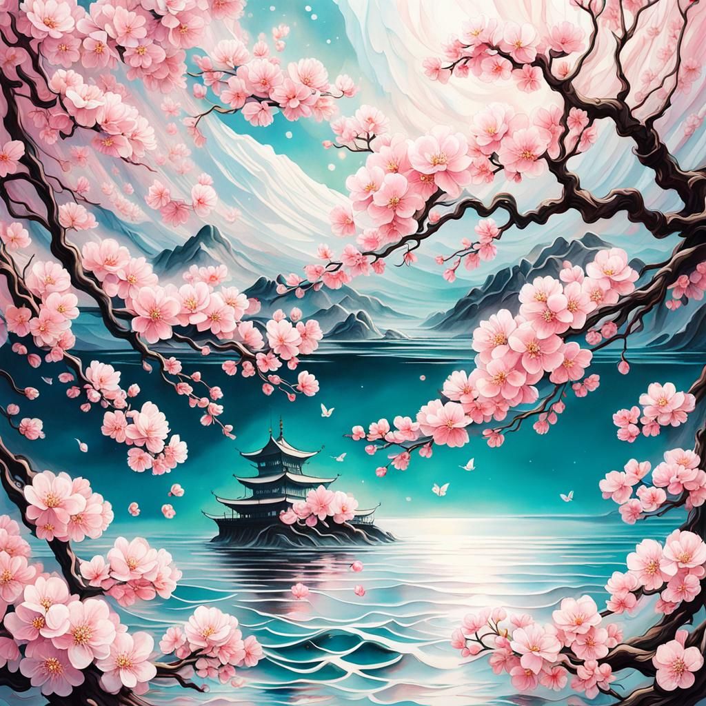 Cherry blossom Ocean