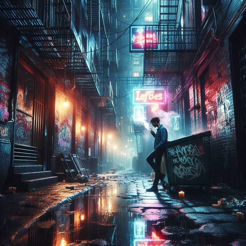 Dark city alley  by @Mark