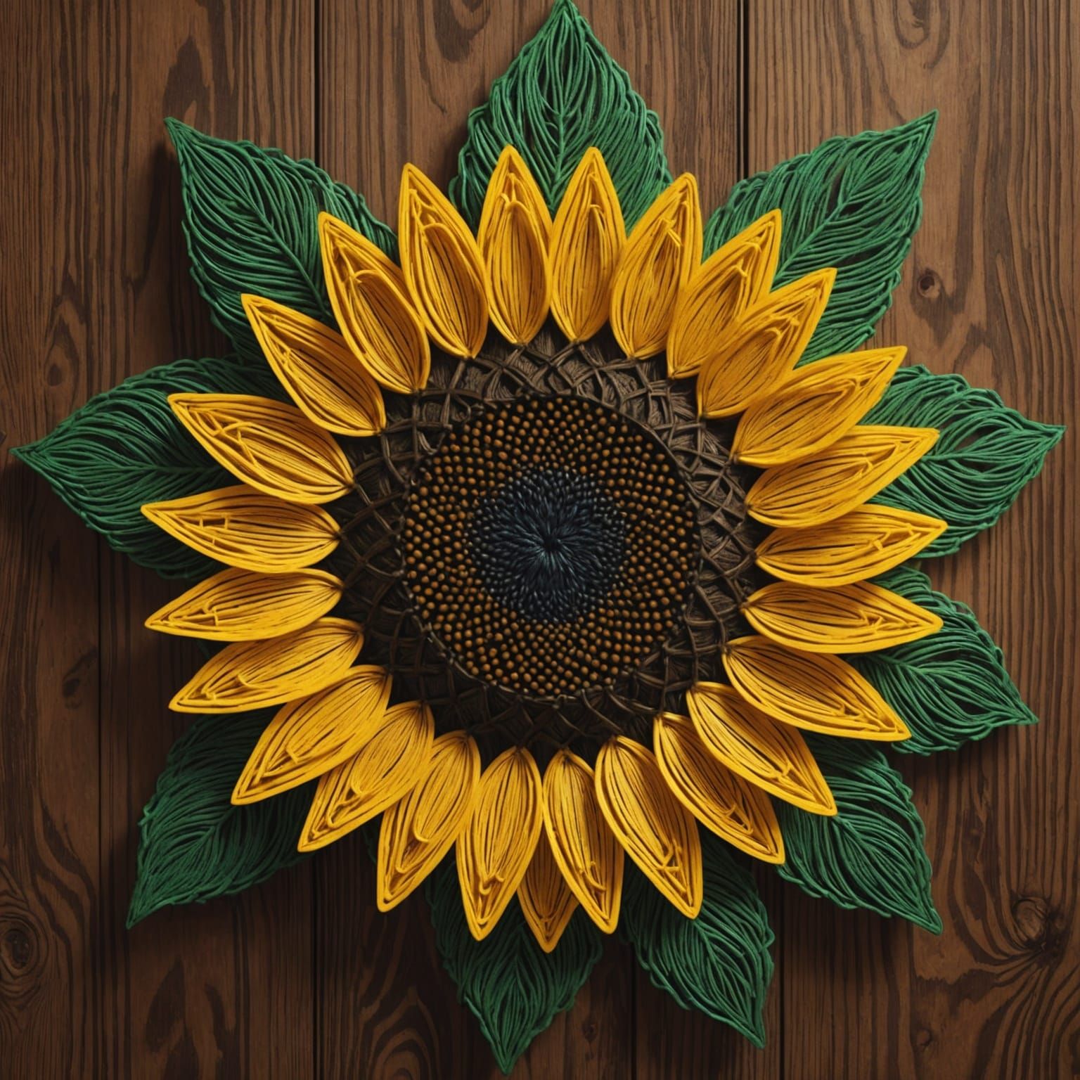 String art depicting a sunflower  by @Snarky Sass Master