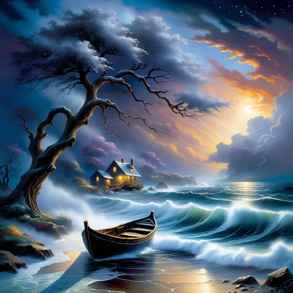 One small tree on the beach