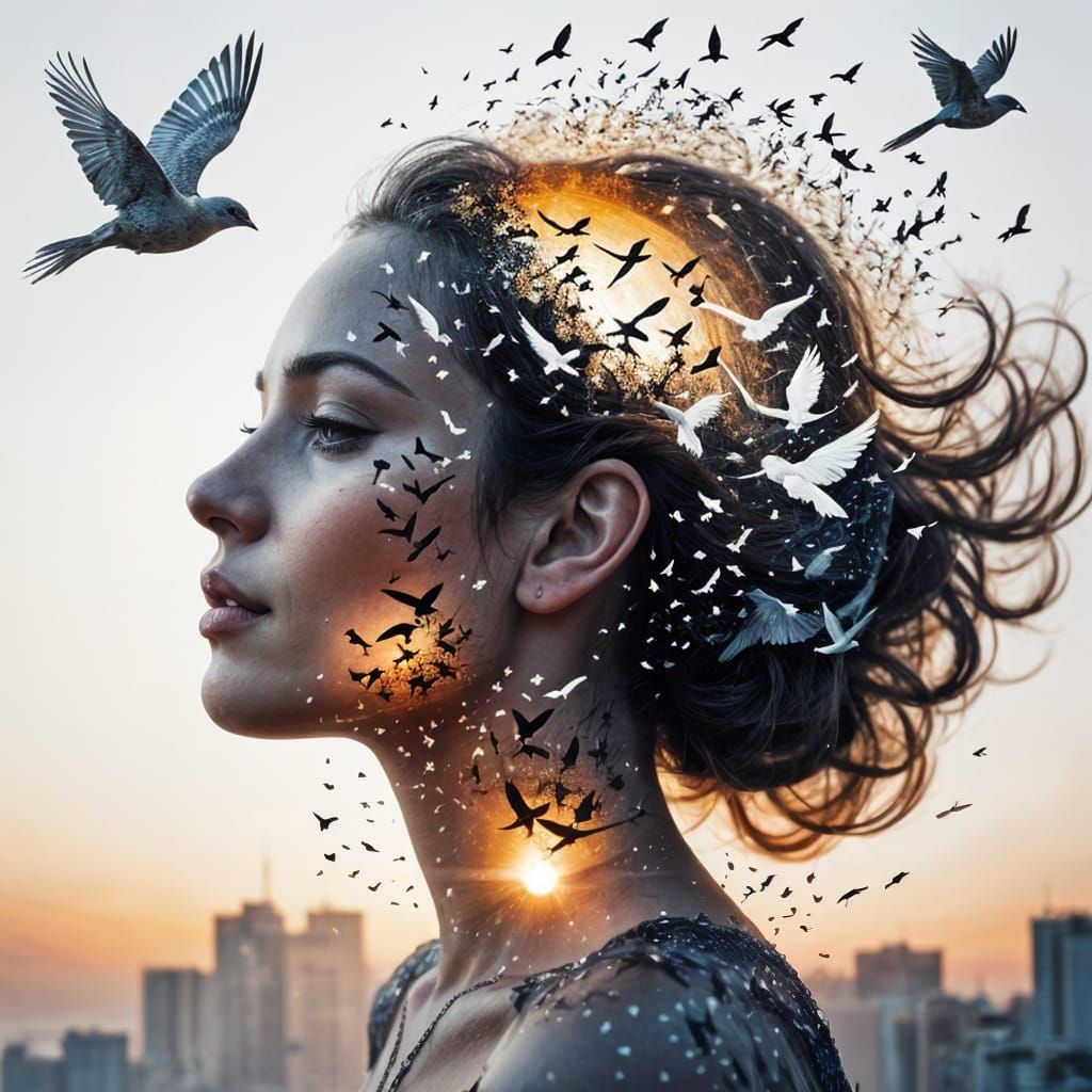 Double Exposure Art of Joyful Memories