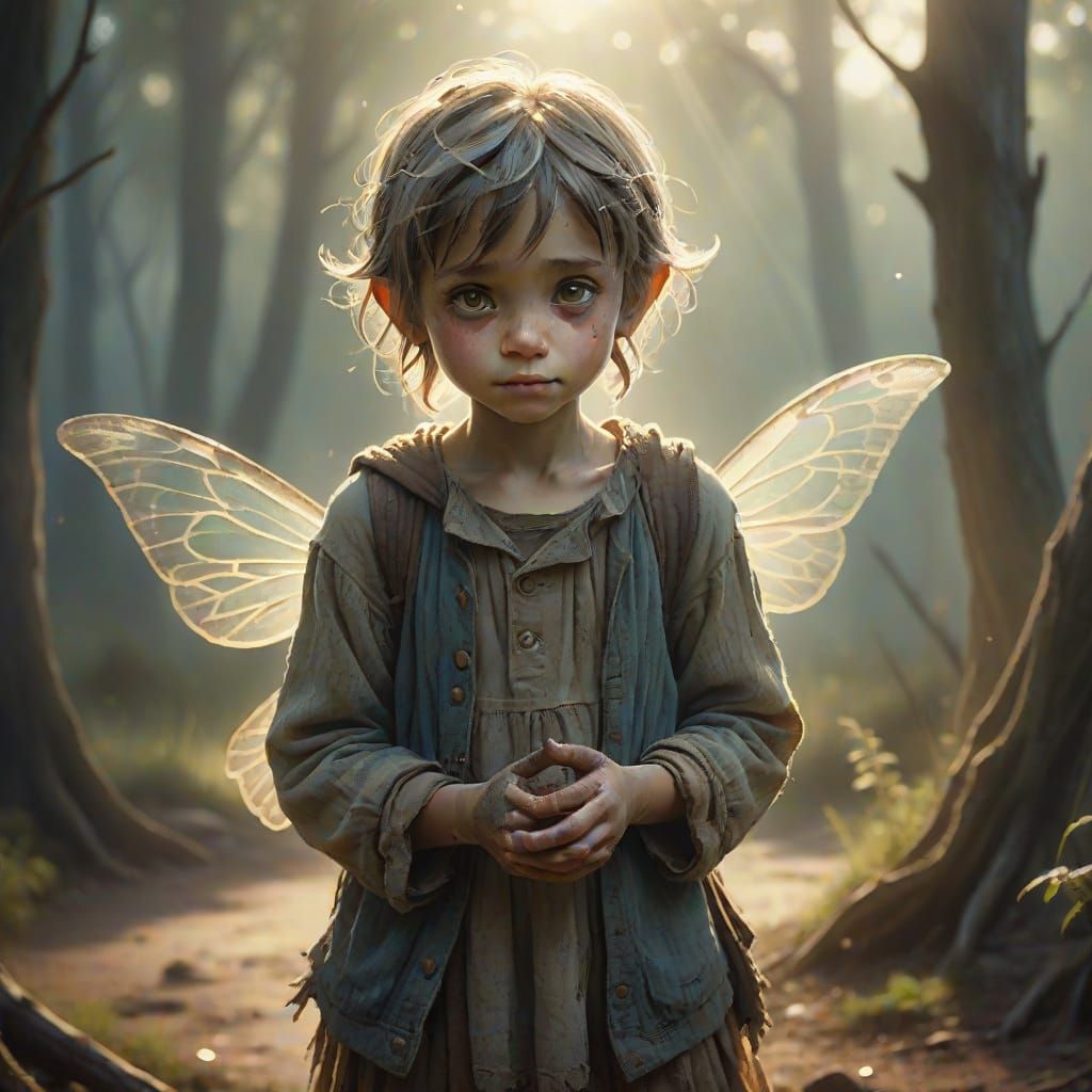 Whimsical Fairy Child in a Rural Setting