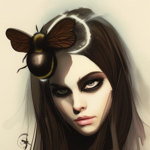 Creepy Bug Girl - AI Generated Artwork - NightCafe Creator